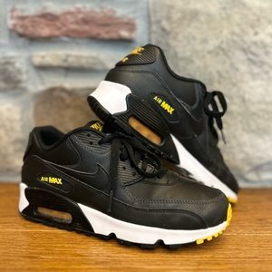 Nike Air Max 90 Shoes Black-Amarillo-Anthracite - Youth Size 6